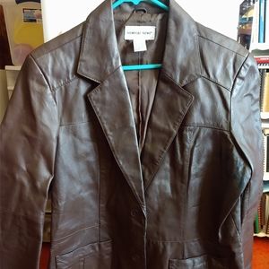 Women's Newport News Leather Blazer